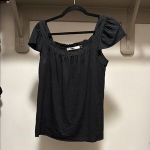 Old Navy Black Ruffled Blouse